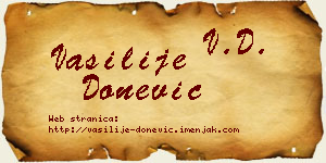 Vasilije Donević vizit kartica